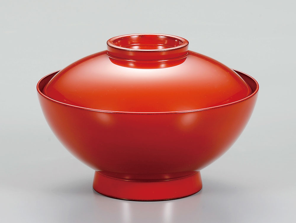 木製 越前漆器 お雑煮椀 1客 漆塗り 総朱塗り 越前塗り お椀 蓋付き 平煮物椀【ギフト・内祝い・成人内祝い・結婚内祝い・新築祝い・お返し】【楽ギフ_包装選択...