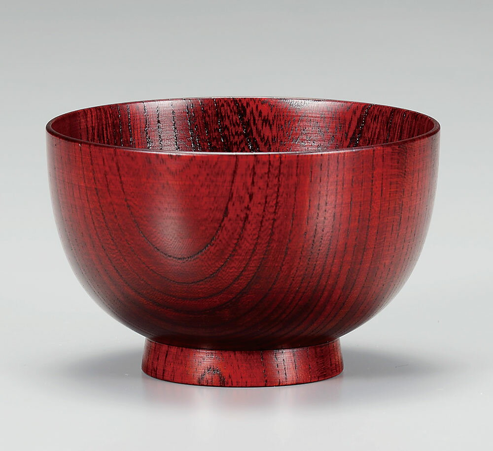 木製 欅 汁椀 拭き漆 赤 越前漆器 けやき お椀 おわん 漆塗り くりぬき 越前塗り 1個【ギフト】