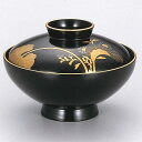 木製 越前漆器 お吸物椀 5客 富貴 漆塗り 黒塗り 縁金 越前塗り 蒔絵 磨き お椀 蓋付き おわん【ギフト・内祝い・成人内祝い・結婚内祝い・新築祝い・お返し...