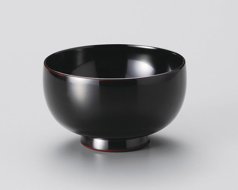 木製 布袋型 汁椀 越前漆器 お椀 おわん 溜内黒塗り 漆塗り くりぬき 越前塗り 1個【ギフト】