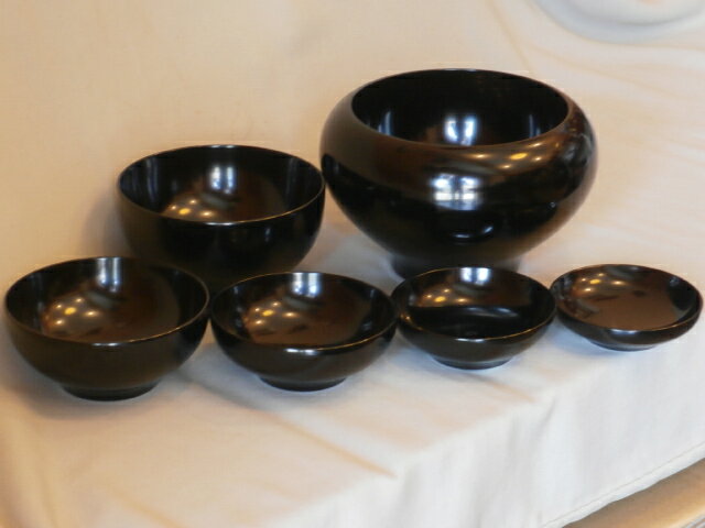 木製 越前漆器 応量器 漆塗り 黒塗り お椀 どんぶり 越前塗り 鉢 皿 大椀 天然木 1組【ギフト】【RCP】
