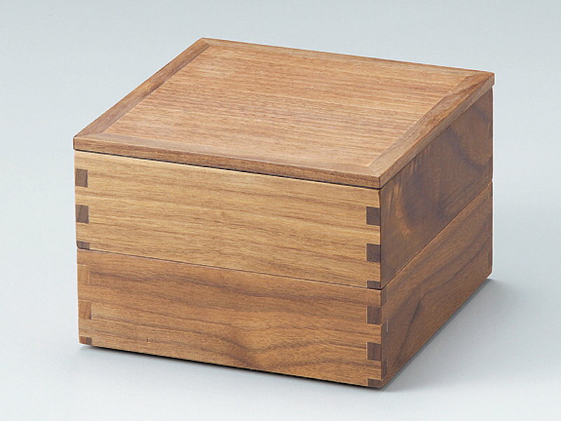 和食器 木製 ウォールナット 5.0寸 二段重箱 越前漆器 内黒 2段重箱 越前塗り【おしゃれ かわいい】【ギフト】【RCP】【楽ギフ_包装選択】【楽ギフ_のし...