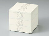 木合5.5三段重箱アールデコ越前漆器ホワイト三段重越前塗り重箱【ギフト】