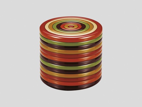 和食器 木製 山中塗り 丸重 独楽文様 4.5 二段重 漆塗り 山中漆器 内拭き漆【ギフト】【楽ギフ_包装選択】【楽ギフ_のし】【楽ギフ_のし宛書】