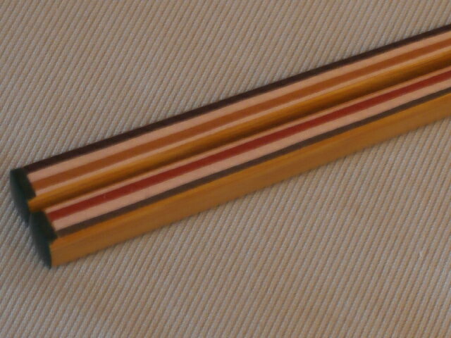 木製 お箸 竹 縞更紗 天然竹 22.5cm おはし