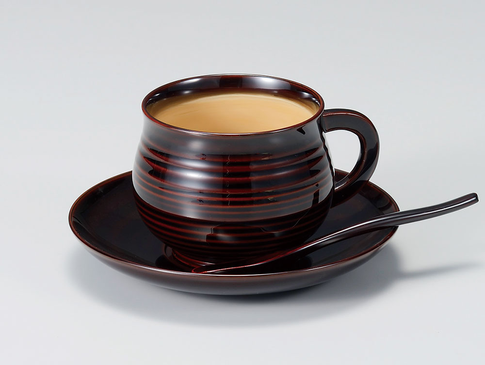 木製 越前漆器 コーヒーカップ 漆塗り 溜内白 珈琲 越前塗り ソーサー スプーン 1組【ギフト・内祝い・成人内祝い・結婚内祝い・新築祝い・父の日ギフト・お返し...