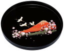 紀州漆器 8寸 丸盆 一富士二鶴三桜 お盆 おぼん トレイ 紀州塗り 【ギフト・内祝い・成人内祝い・結婚内祝い・新築祝い・お返し】【楽ギフ_包装選択】【楽ギフ_のし】【楽ギフ_のし宛書】
