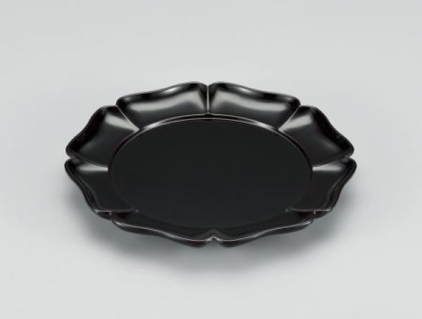 木合 盛器 越前漆器 溜 無地 越前塗り 輪花皿 1枚【ギフト・内祝い・成人内祝い・結婚内祝い・新築祝い・お返し】【楽ギフ_包装選択】【楽ギフ_のし】【楽ギフ_のし宛書】