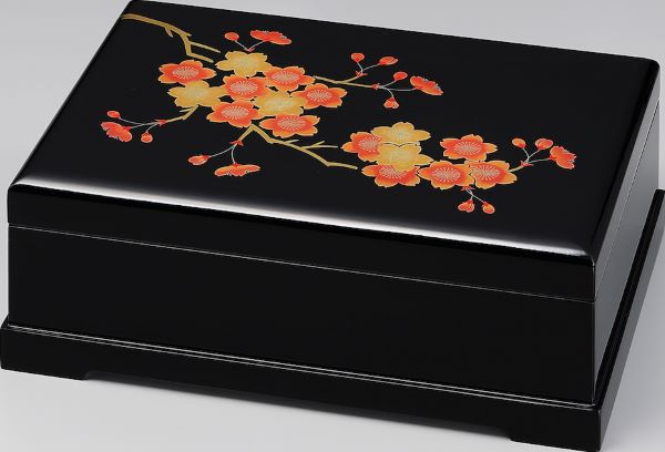 会津漆器 オルゴール 宝石箱 桜 黒 会津塗り ジュエリーボックス 角平 木繊 8.0【ギフト・内祝い・成人内祝い・結婚内祝い・新築祝い・お返し】【楽ギフ_包装選択】【楽ギフ_のし】【楽ギフ_のし宛書】