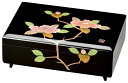 会津漆器 オルゴール 宝石箱 山茶花 黒 会津塗り ジュエリーボックス 角平 木繊 7.5【ギフト・内祝い・成人内祝い・結婚内祝い・新築祝い・お返し】【楽ギフ_...