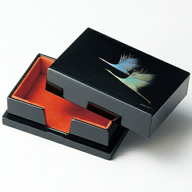 木合 越前漆器 鶴 黒 漆塗り 名刺入れ 越前塗り うるし塗り (小) 木箱入り【ギフト・内祝い・成人内祝い・結婚内祝い・新築祝い・お返し】【楽ギフ_包装選択】【楽ギフ_のし】【楽ギフ_のし宛書】