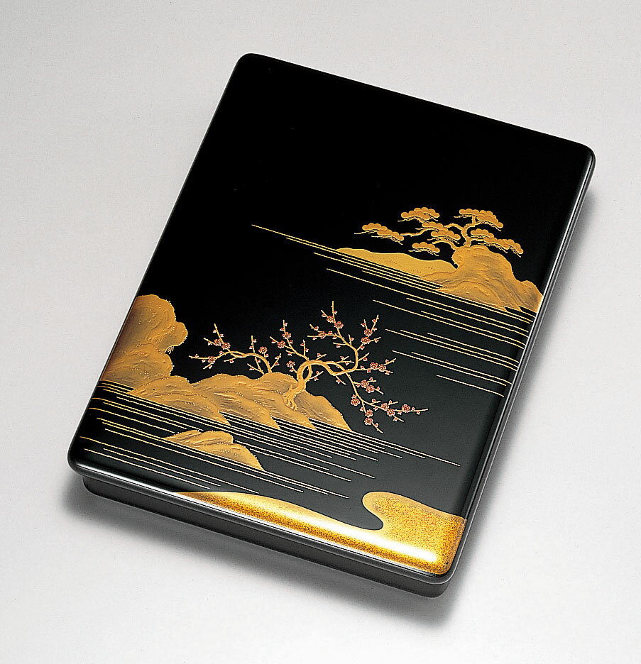 木製 越前漆器 文庫 文筥 漆塗り 磨き蒔絵 初音 文箱 越前塗り 書類入れ 書類箱 うるし塗り 木箱入り【ギフト・内祝い・成人内祝い・結婚内祝い・新築祝い・お...