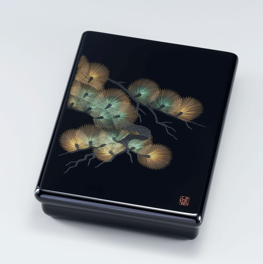 木製 越前漆器 文庫 文筥 漆塗り 沈金 寿松 文箱 越前塗り 書類入れ 書類箱 うるし塗り【ギフト・内祝い・成人内祝い・結婚内祝い・新築祝い・お返し】【楽ギフ...