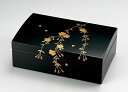 木製 越前漆器 小筥 漆塗り しだれ桜花 黒塗り 手描き蒔絵 磨き仕上げ 越前塗り うるし塗り【ギフト】【楽ギフ_包装選択】【楽ギフ_のし】【楽ギフ_のし宛書】