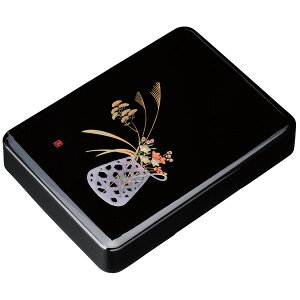 紀州漆器 文庫 加伏 A4判 花かご 盛絵 黒塗り 11.0 文箱 書類入れ 書類箱【ギフト・内祝い・成人内祝い・結婚内祝い・新築祝い・お返し】【RCP】