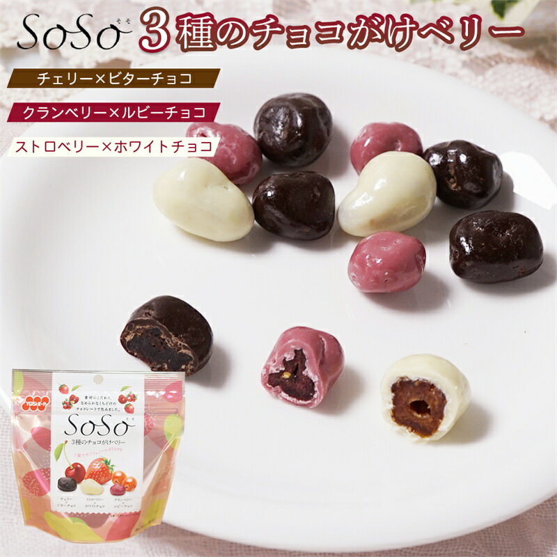 3種のチョコがけベリー 45g x 3袋 ブルーベリーーチョコ チェリーチョコ クランベリーチョコ スイーツ ホワイトチョコ ミルクチョコ 甘さチョコ 栄養豊富 食材 大流行 チョコレート 便利なチャック付き お菓子 おやつ おつまみ【送料無料】のサムネイル