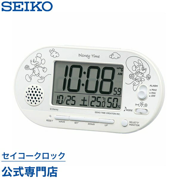 目覚まし時計 SEIKO ギフト包装無料 セイコークロック ディズニー キャラクター 置き時計 FD482W ディズニー ミッキー＆フレンズ デジタル カレンダー 温湿度計 31曲メロディアラーム 音量調節 かわいい あす楽対応 子供 こども オシャレ おしゃれ