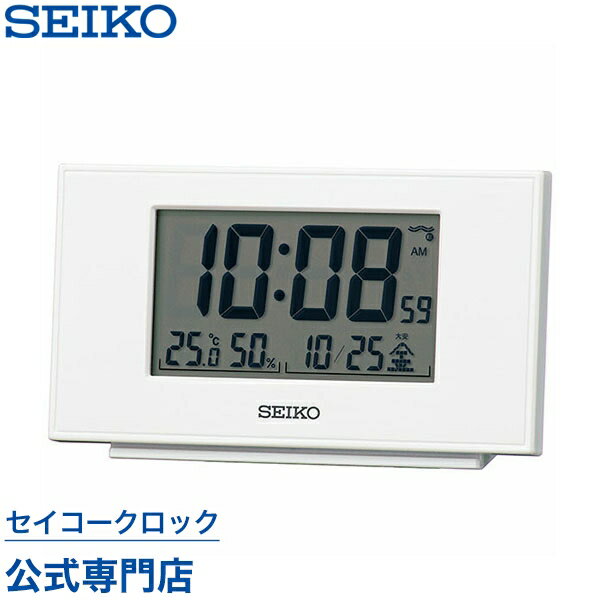 おしゃれな置き時計 目覚まし時計 SEIKO ギフト包装無料 セイコークロック 置き時計 電波時計 SQ790W セイコー セイコー電波時計 デジタル カレンダー 温・湿度計 選べるスヌーズ あす楽対応 オシャレ おしゃれ