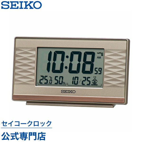 目覚まし時計 SEIKO ギフト包装無料 セイコークロック 置き時計 電波時計 SQ791P セイコー セイコー電波時計 デジタル カレンダー 温 湿度計 選べるスヌーズ あす楽対応 オシャレ おしゃれ