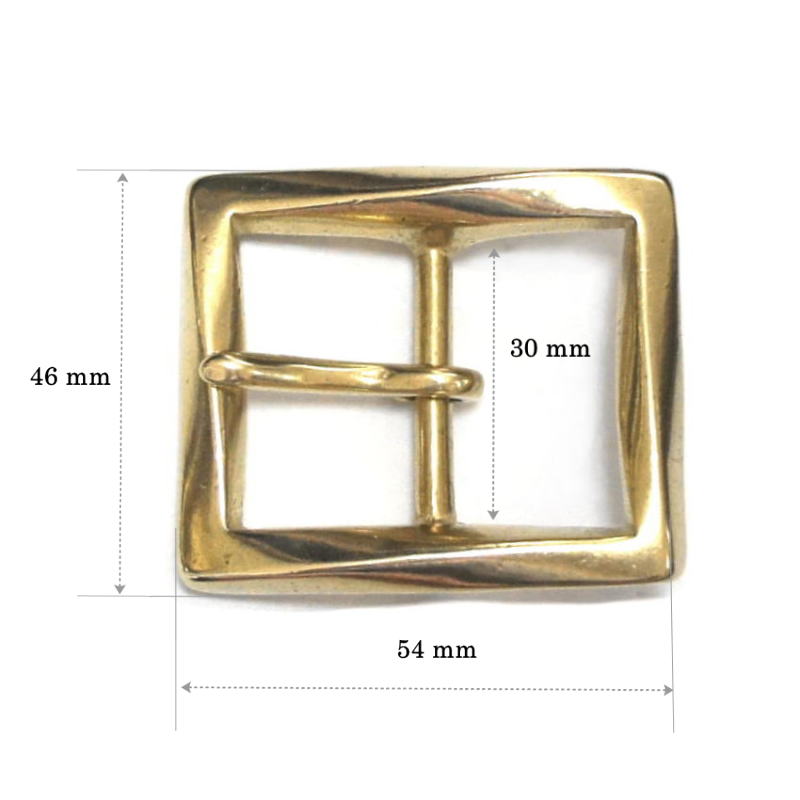 NUTS SMITH STREET MARKETの30mm バックル 変形 ツイスト 4角形 真鍮ブラス製 ベルト ストリートスタイル ファッション レザークラフト ハンドメイド バックル交換に｜アングル2
