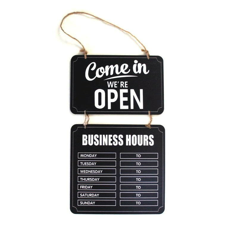 【送料無料】OPEN CLOSED 木製 黒白 目立つ カッコいい ドア ウインドウ 入口 看板 サイン アメリカンスタイル 週間営業時間表 アメリカメーカー製 こだわりの衣料雑貨店必需品 nuts-smith-10000496 NUTS SMITH STREET MARKET サンプル画像2