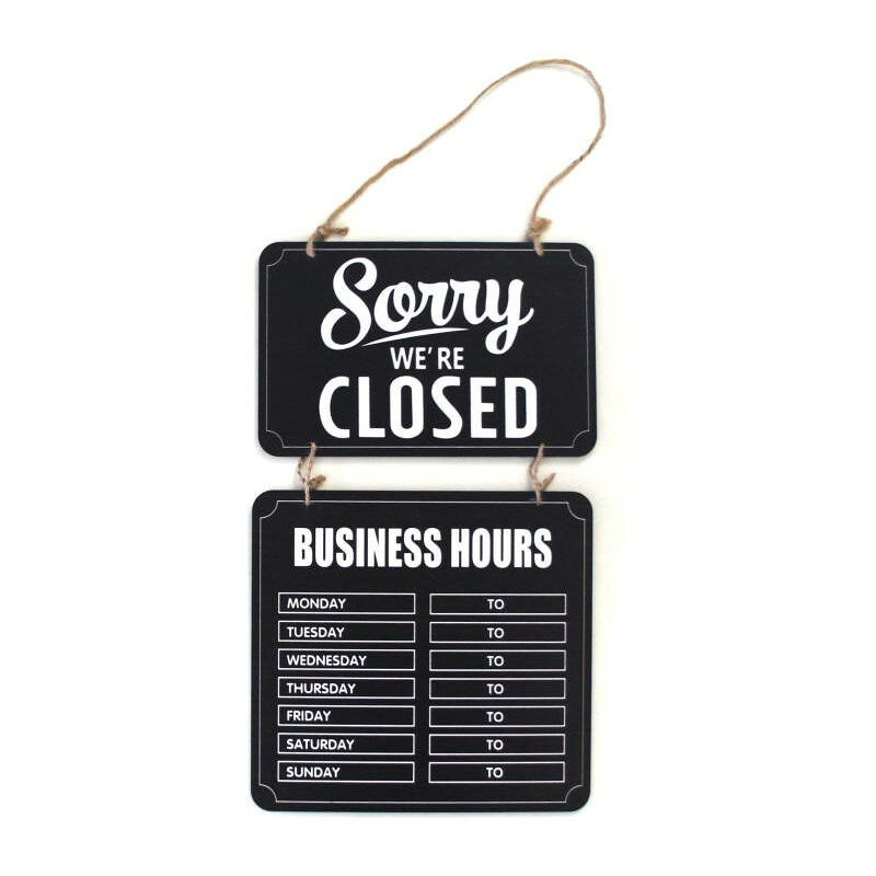 【送料無料】OPEN CLOSED 木製 黒白 目立つ カッコいい ドア ウインドウ 入口 看板 サイン アメリカンスタイル 週間営業時間表 アメリカメーカー製 こだわりの衣料雑貨店必需品 nuts-smith-10000496 NUTS SMITH STREET MARKET サンプル画像3