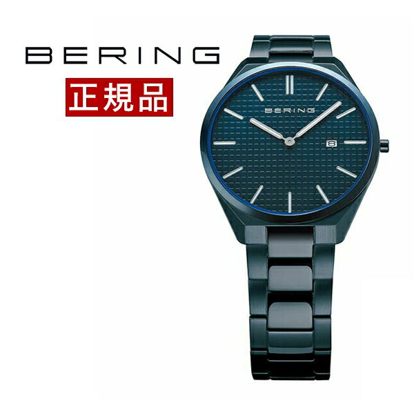 ベーリング BERING 腕時計 メンズ 径40mm ウルトラスリムリンク 5.5mm 17240-797 ネイビー×ブルー サファイアガラス ステンレスベルト あす楽対応 送料無料 国内正規品 ギフト包装無料