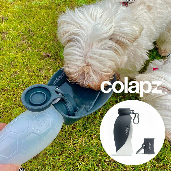 【最大3000円クーポン配布中】 コラプズ ドッグ ウォーターボトル（プープバッグホルダー付） グレー colapz Portable Dog Water Bottle & Poop Bag Holder 犬用ボトル 水 SORC-COL1938 BPAフリー ペット 散歩 アウトドア おしゃれ