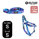 ウルフギャング マンアンドビースト ハーネスリードセット Sサイズ 小型犬用 WOLFGANG MAN & BEAST MarbleWave WH-001-WL-001-102 アメリカ製 簡単 丈夫 ソフト おしゃれ 【メール便対応商品1セットまで】
