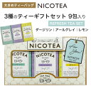 紅茶 ギフトセット 【REFRESH】大きめティーバッグ ギフト NICOTEA ニコティー 9包入り ダージリン アールグレイ 瀬戸内レモン レモンティー 【メール便対応2点まで】
