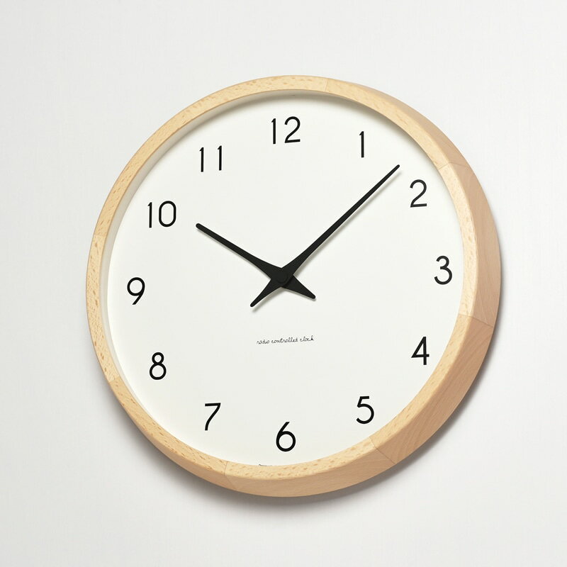 Campagne カンパーニュ 電波時計 ナチュラル ブラウン Lemnos レムノス 掛け時計 壁掛け時計 直径29.4cm 無垢ブナ材 オイル塗装仕上げ シンプル おしゃれ 正規品