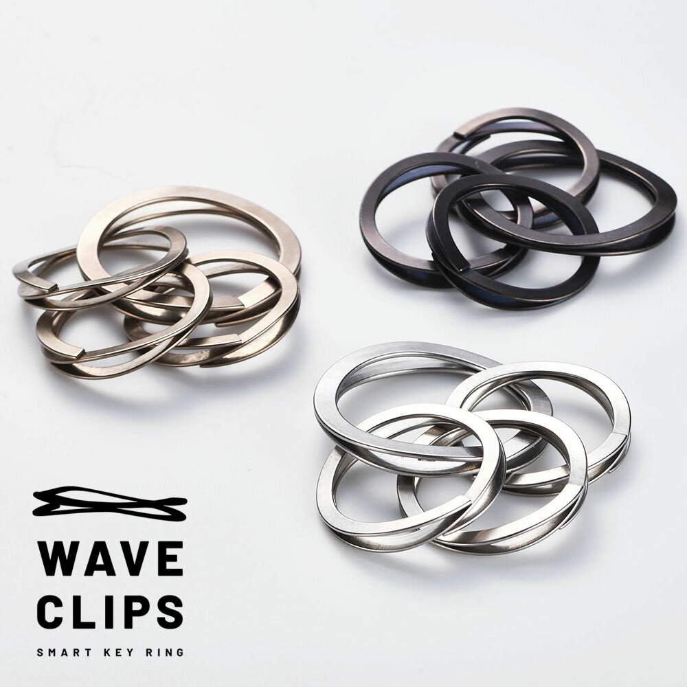 【最大3000円クーポン配布中】 ウェーブクリップス スマートキーリング WAVECLIPS 爪を傷めないキーリング SMART KEY RING 全3カラー 高強度ばね用ステンレス鋼コイルスプリンツ 簡単 軽量 強い キーホルダー おしゃれ 【メール便対応商品 4点まで】