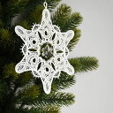 プラウエンレース スノークリスタル クリスマス飾り クリスマスオーナメント 雪 フェンスターレース カットガラス付き スター 正規品 【メール便対応商品 2点ま...