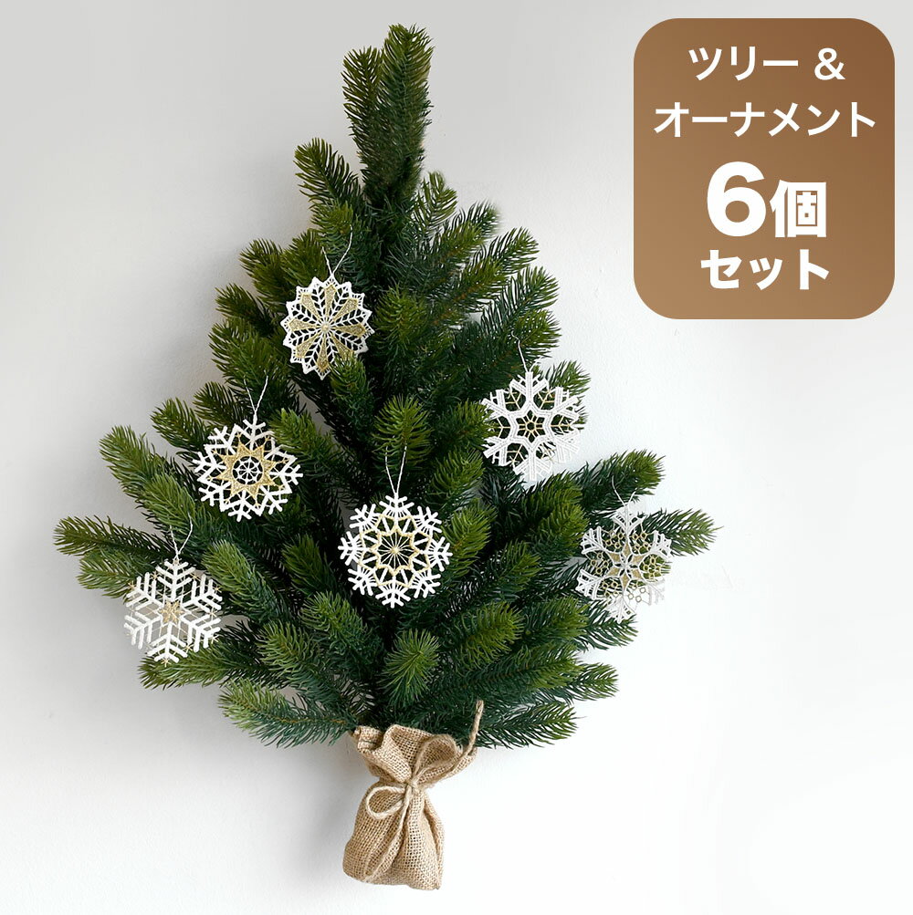 【最大3000円クーポン配布中】 壁掛け式 クリスマスツリー 【早期特典オーナメント付き】 ドイツ製オーナメント付き レースオーナメント6枚（スノークリスタル） Xmasツリーセット 壁掛式 正規品 クリスマスのサムネイル