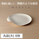 ワサラ WASARA 紙皿 紙の器 【丸皿(大)・6枚セット】パーティー おしゃれ 使い捨て皿 使い捨て食器 皿 食器 おしゃれなお皿 アウトドア