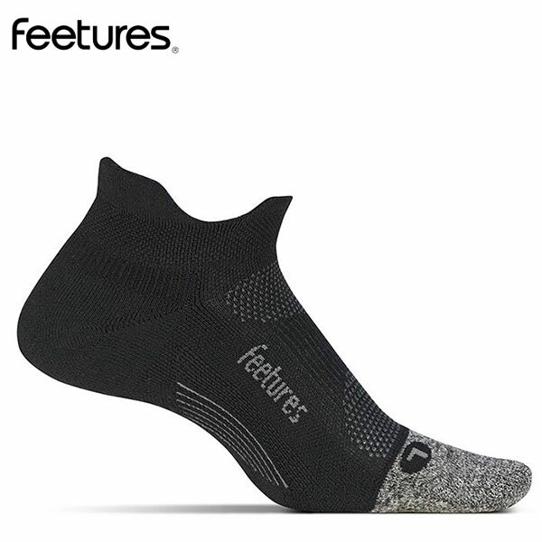 フィーチャーズ 靴下 スポーツソックス Feetures ELITE LIGHT CUSHION NO SHOW TAB ブラック エリートライトクッション ノーショータブ ランニング メンズ レディース 5044030-03 Black 正規品【メール便対応商品 2足まで】