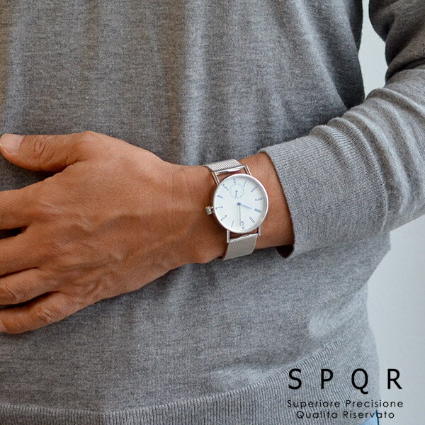 スポール SPQR 150本限定 arita ism small second 有田焼×スモールセコンド 【37mm】 ステンレスメッシュベルト メンズ 腕時計 日本製 isms-ME 送料無料 国内正規品