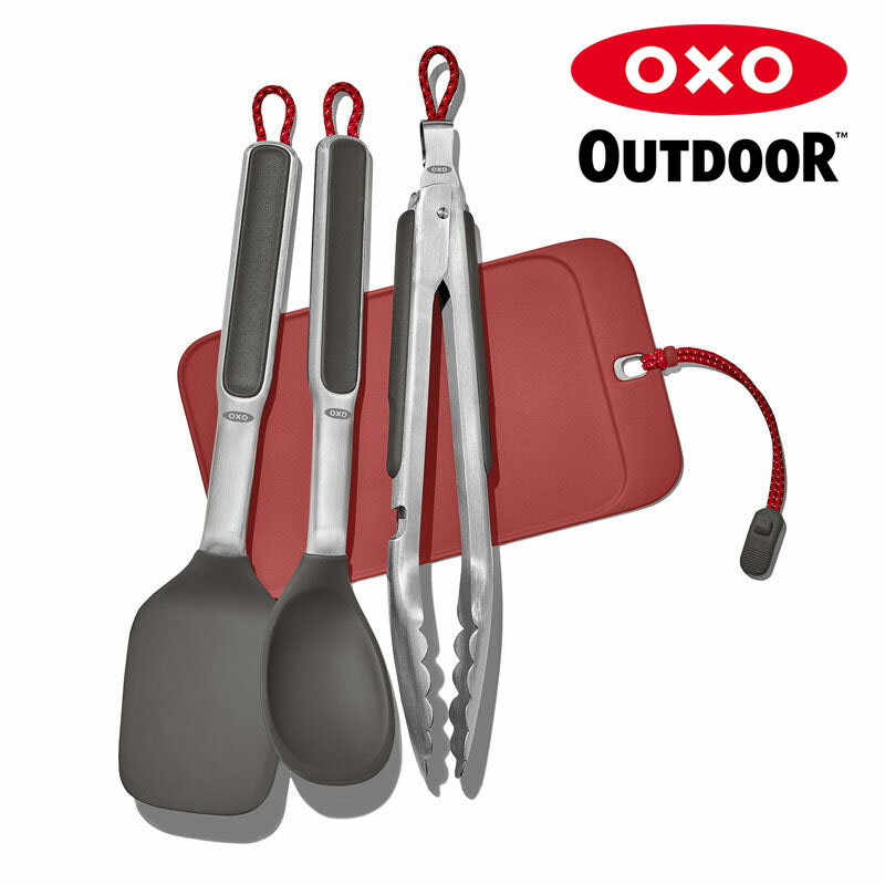 【4/30は楽天カード＆エントリーでP4倍】 オクソーアウトドア クッキングツール 4点セット OXO OUTDOOR 4-Piece Camp Stove Cooking Set 9108900 トング スプーン ターナー シリコンマット キャンプ用品