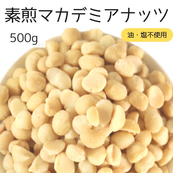 素煎マカデミアナッツ 500g ナッツ 自社焙煎 工場直送 素煎 塩なし 無塩 食塩無添加 油不使用 おやつ おつまみ ツマミ ハーフサイズ カリッと食感 オーストラリア産 送料無料