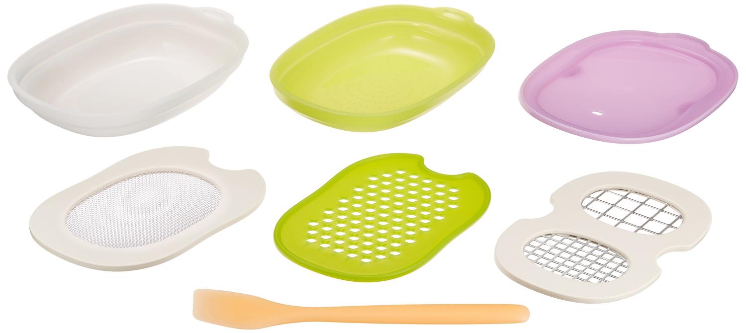 サイズ：1セット (x 1)◆商品名：COMBI コンビ ベビーレーベル 離乳食ナビゲート 調理セット 5か月頃~梱包サイズ:22.8 x 20.7 x 10.9 cm商品の重量:450 g離乳食初期~完了期までをしっかりナビゲートする調理器セットです、お子様の成長に合わせた離乳食作りがこれ一つでOK! すりつぶし、ゆでる、加熱・解凍、角切り、すりおろし、裏ごしがこれ1セットで可能です! はじめてのママに嬉しい簡単レ シピBOOK付きなので離乳食調理がすぐに始められます!