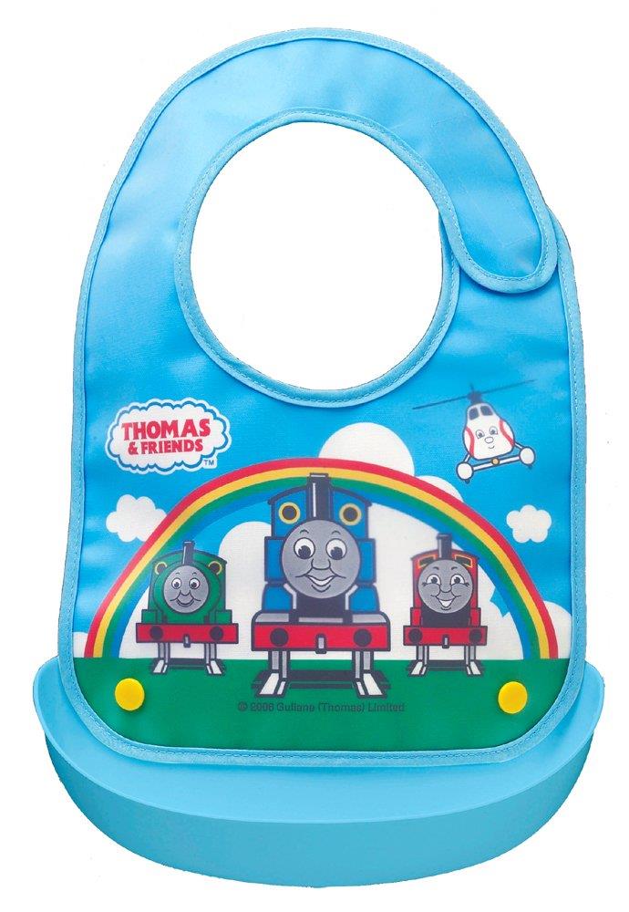 スタイル：ベビーエプロン◆商品名：OSK トーマスベビーエプロンBR-4本体サイズ 約350×220×H75mm製造国 日本素材 エプロン表/EVA樹脂、エプロン裏/綿100％、ポケット/ポリエチレン食べこぼしをキャッチするポケット付きのベビーエプロンエプロン表面は撥水性のある素材を使用コンパクトに折りたためて持ち運びに便利ポケットは取り外して洗える