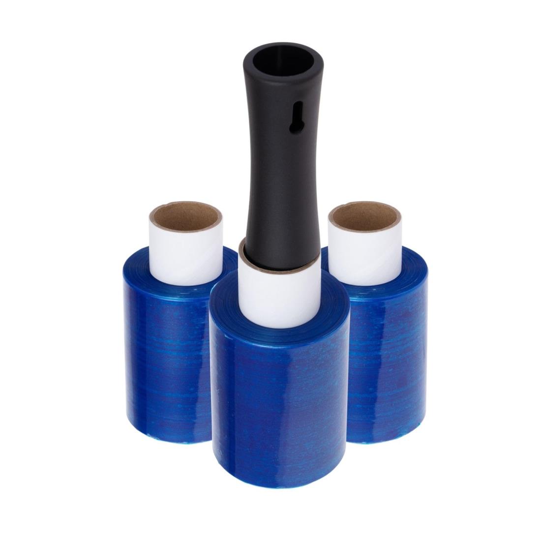 APMジャパン 梱包用ラップ(ミニストレッチフィルム) らくらくハンディラップ100 カ ラー BLUE 幅10cm×1..