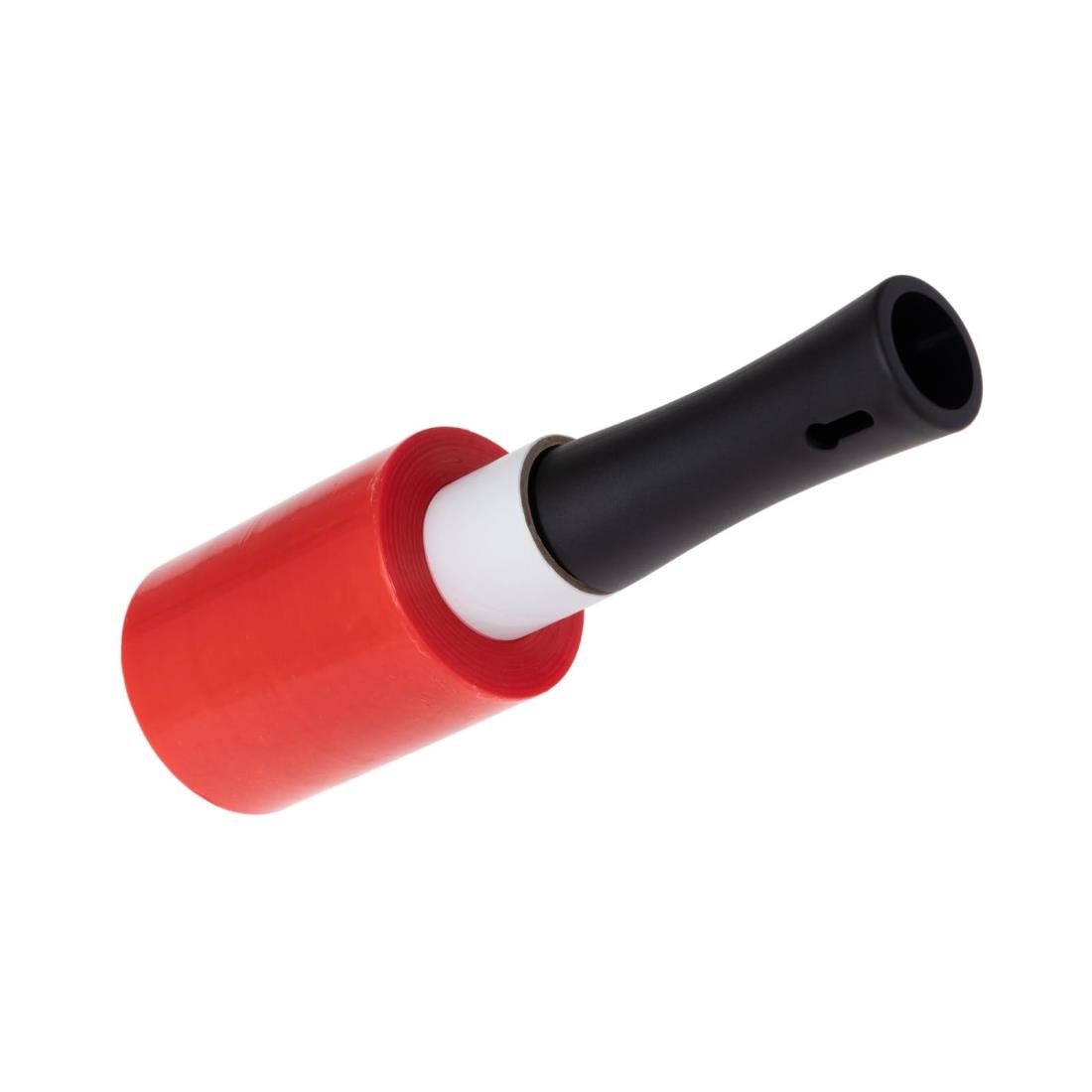 APMジャパン 梱包用ラップ(ミニストレッチフィルム) らくらくハンディラップ100 カ ラー RED 幅10cm×150m巻 ハンドルセット