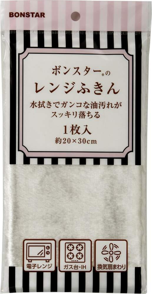 ボンスター ふきん 水拭きでガ ンコな油汚れがスッキリ落ちる ボンスターのレンジふきん 1枚入り 電子レンジ ガ ス台・IH 換気扇まわりにも使用 約20×30cm F-754