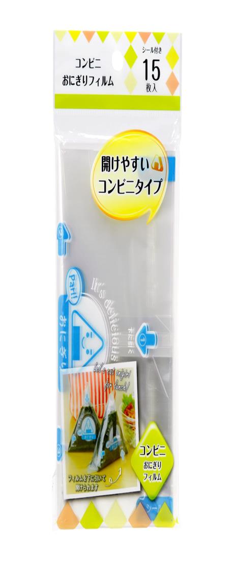 ストリックスデザイン コンビニ おにぎりフィルム 日本製 15枚 クリア 約14.5×25cm シール付き のりがパリパリ MA-097
