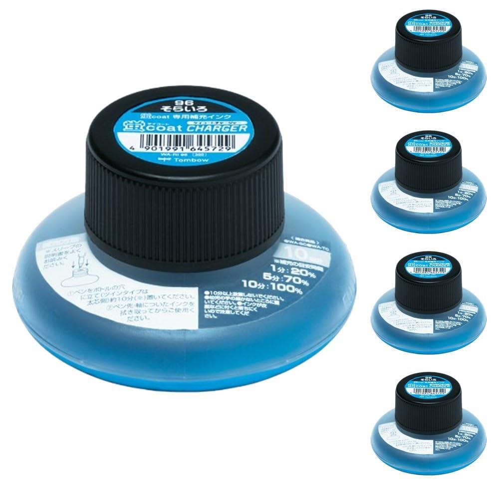 トンボ鉛筆 蛍光ペン 補充インク 蛍コートチャージャー 空色 5個 WA-RI96-5P