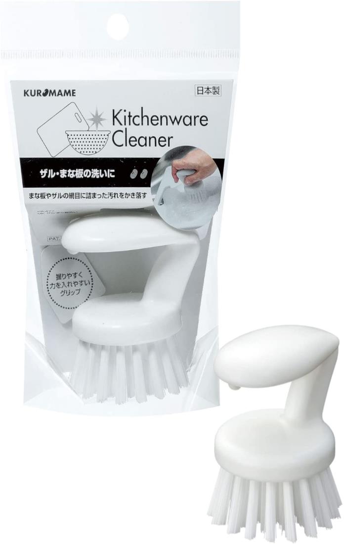 まめいた(Mameita) キッチン スポンジ ホワイト 幅6.2cm×奥行5cm×高さ6.7cm ザル まな板 洗い ハンドル付き 掛けて 収納 日本製 KB-477