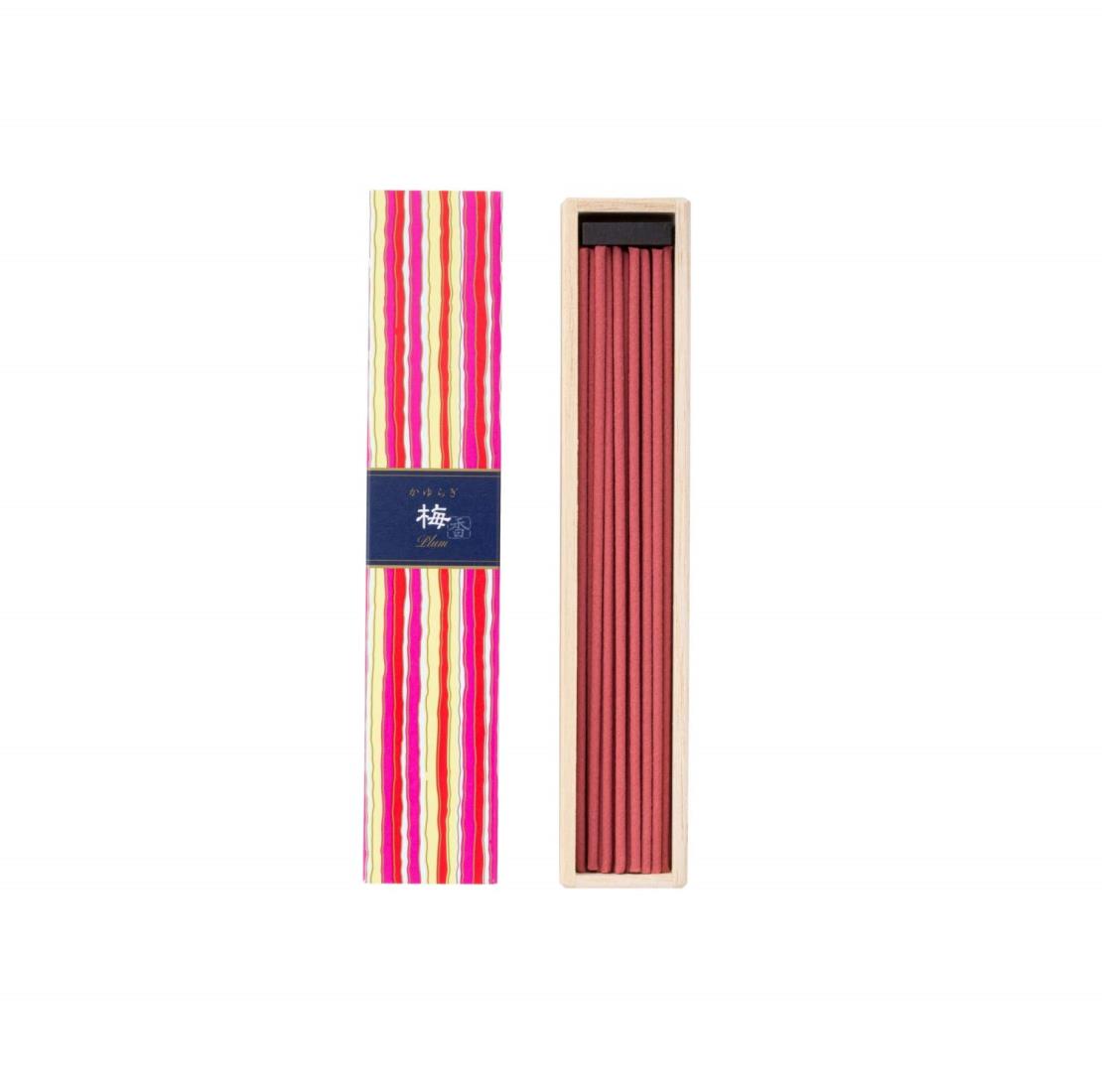 日本香堂(Nippon Kodo) かゆらぎ 梅 スティック 40本入 香立付 ホワイト 40個 (x 1)