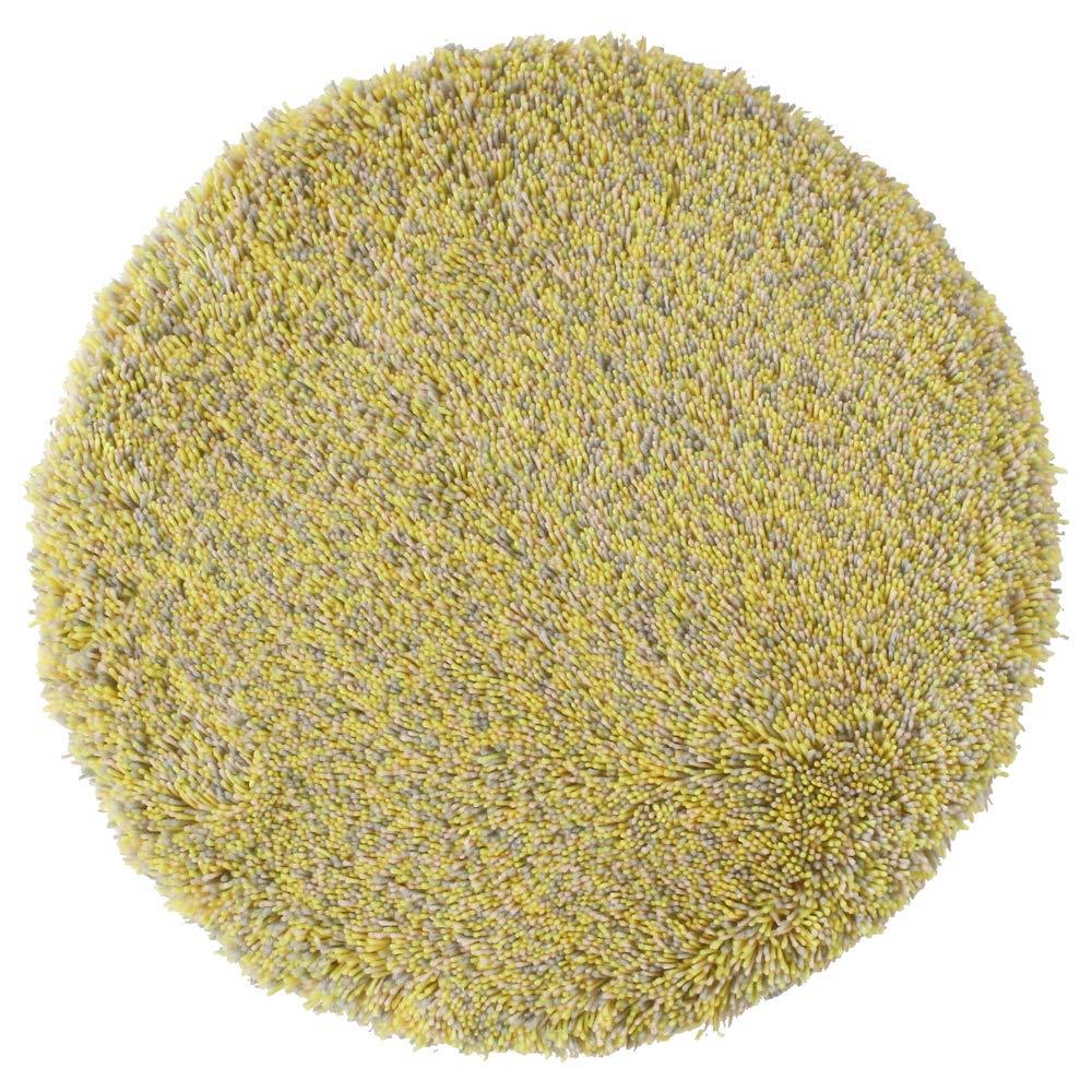 アンドエヌイー(＆NE) 低反発シャギーチェアパッド Mix マル イエ ロー 直径35cm×厚さ4cm 丸型 低反発 ウレタン 滑り止め 洗える 厚型 ふわふわ 紐なし 北欧 NEK-091M-YE