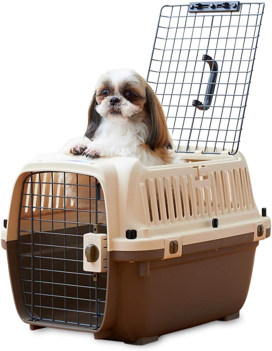 【OFT】 ペットケンネル ファーストクラ ス オープン L60T 【外寸】幅42.5cm×奥60.5cm×高40cm 本体重量(約)：3.2kg 犬 キャリ ー 猫 キャリ ー ペットキャリ ー ゲージ ハードキャリ ー 取っ手付き 室内用ハウス 犬 猫 小動 物 クレート